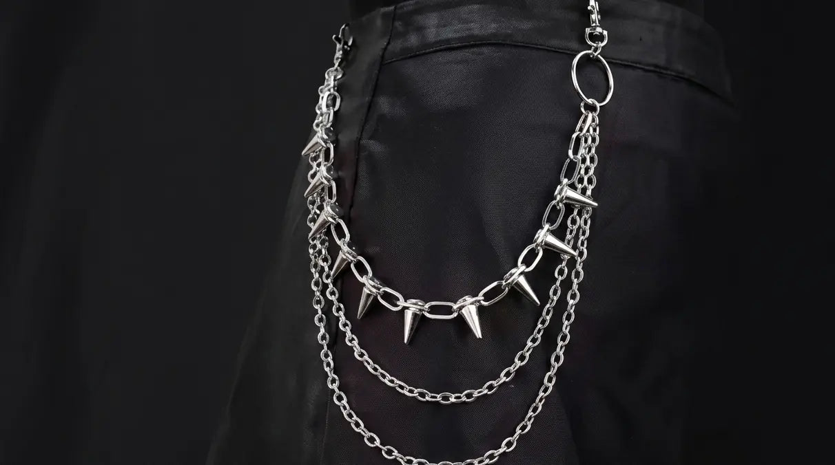 Heavy Metal Spiked Pants Chain | Gothic Punk Chain Yamireth