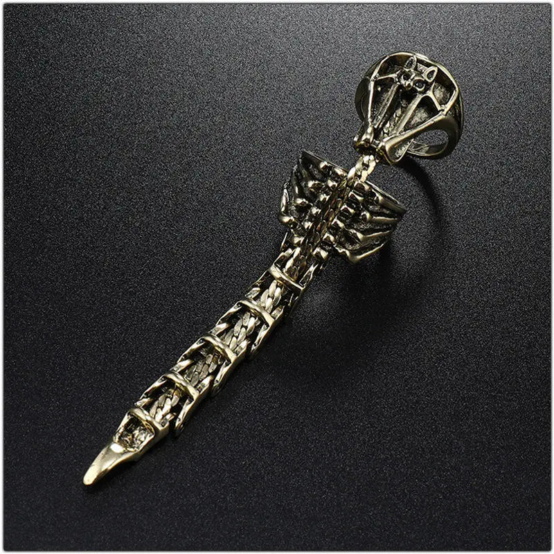 Punk Skeleton Claw Ring, claw finger ring, Finger ArmCosplay or, Steampunk Mechanical Ring, Unisex Hinged Knuckle Ring Yamireth