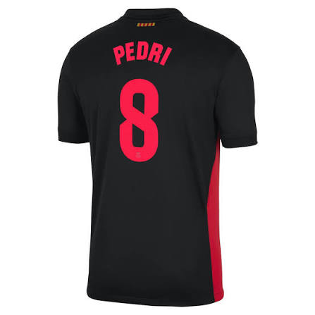 Pedri Away Jersey 2024/25 – FC Barcelona #8 (Black & Red Edition)